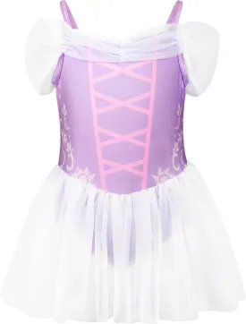 3-7Y Girls Princess Swimsuit, Toddlers Bathing Suit 1 Piece Swimwear Aurora UPF 50  Swimming Suit with Skirt for Toddler