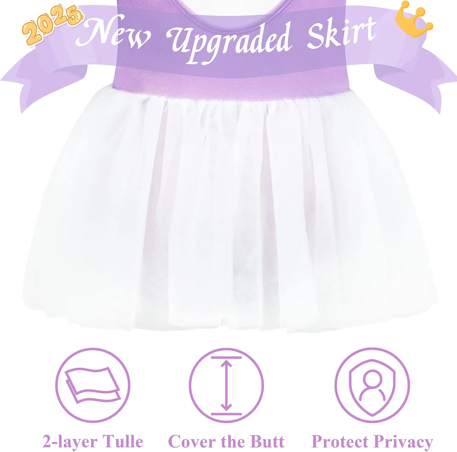 3-7Y Girls Princess Swimsuit, Toddlers Bathing Suit 1 Piece Swimwear Aurora UPF 50  Swimming Suit with Skirt for Toddler