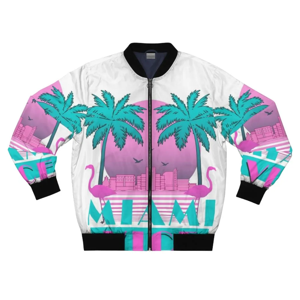 80s Miami Vice Retro Bomber Jacket