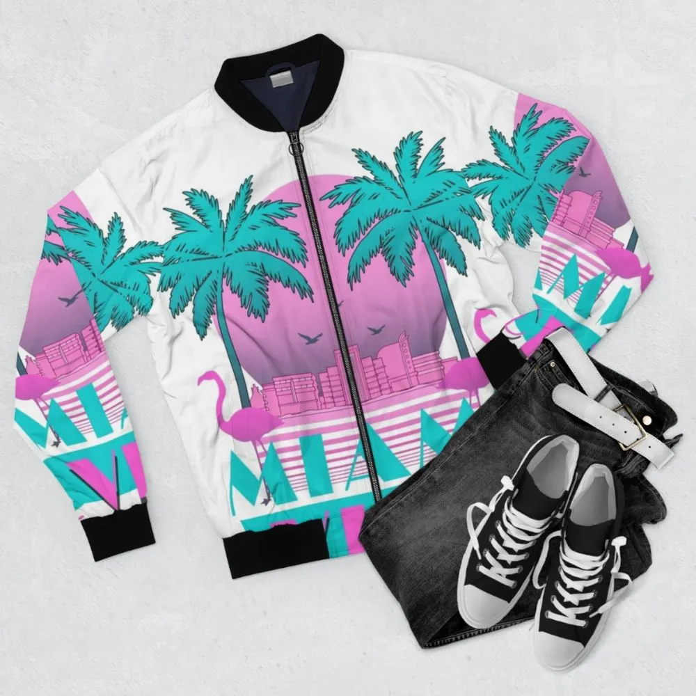 80s Miami Vice Retro Bomber Jacket
