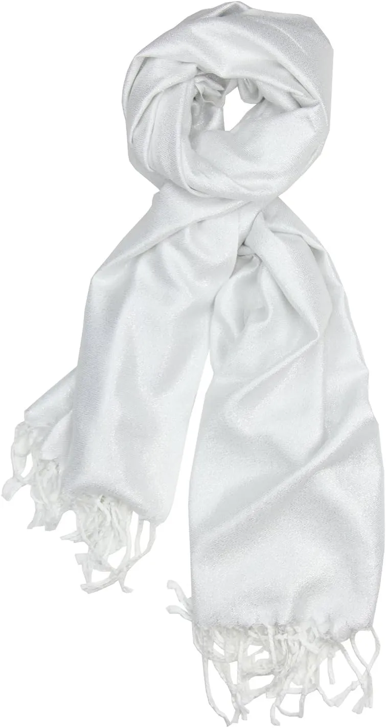 Achillea Sparkling Metallic Pashmina Shawl Wrap Scarf for Wedding Evening Dress