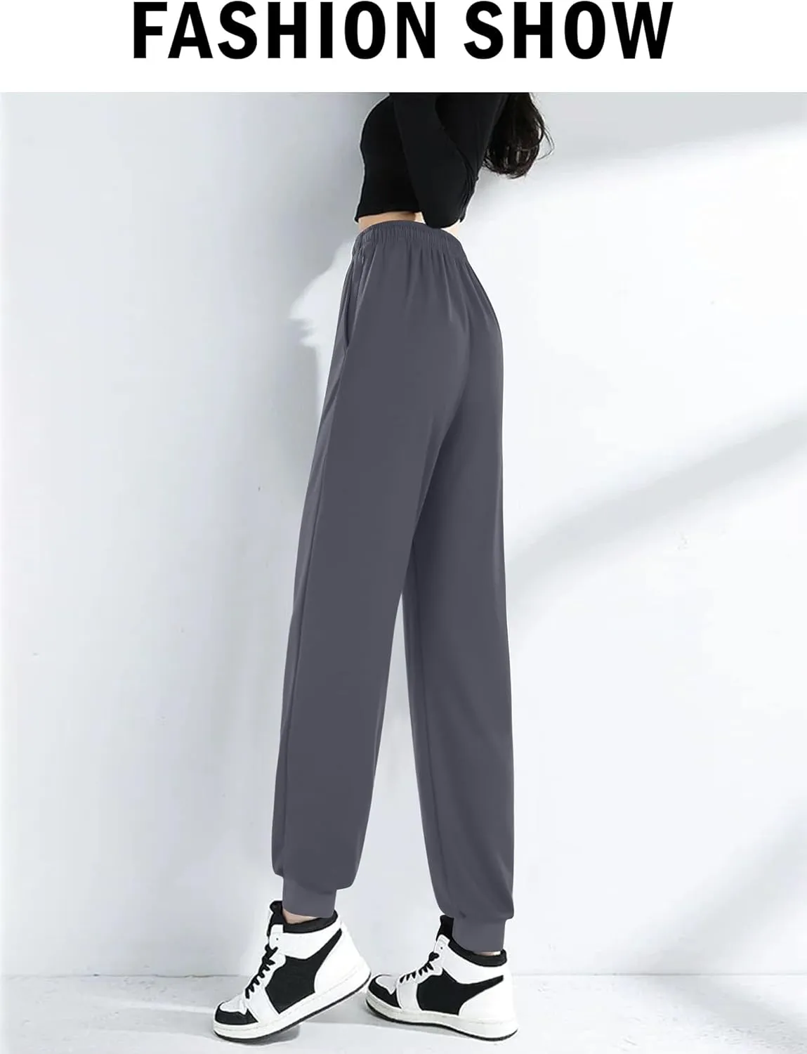 ASIMOON Women's Yoga Pants Soft Comfy Stretch Loose Straight Casual Athletic Pants Running Workout Lounge Pants with Pockets