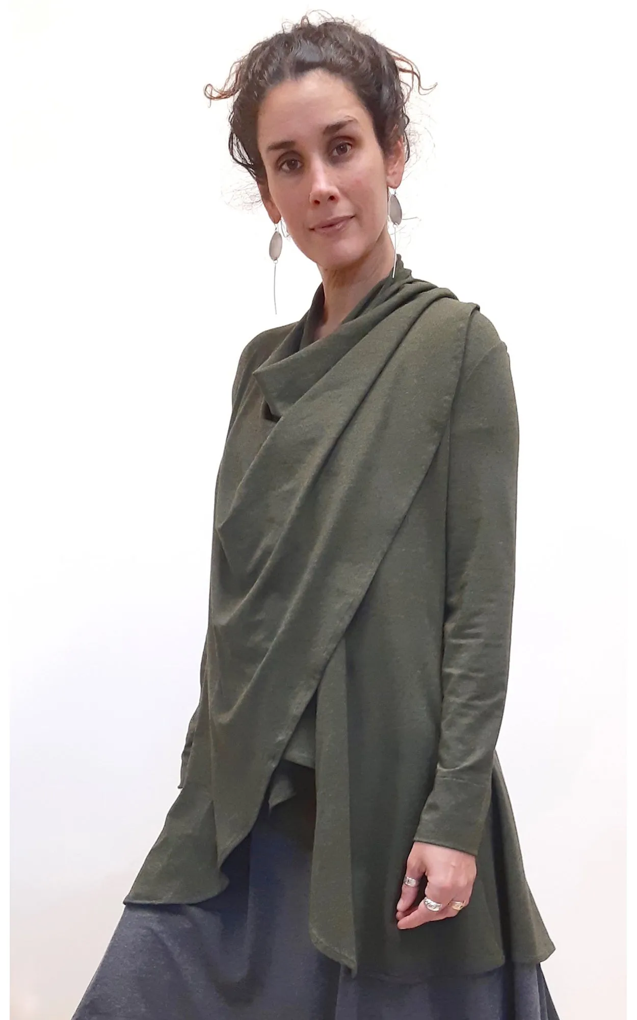 Bamboo Princess Wrap Cardigan Heather Lake Blue - XL