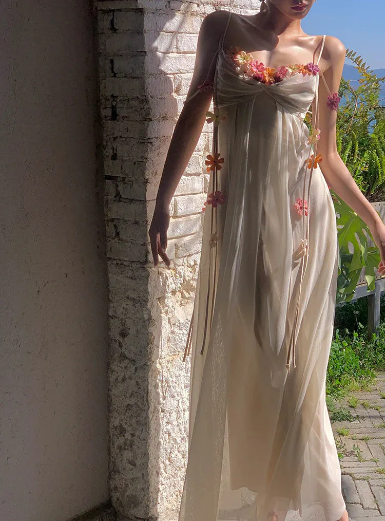 Bohemian Long Beach Dress for Women, Chic and Elegant Outfit with Spaghetti Straps, Princess Evening Gowns       fg6985