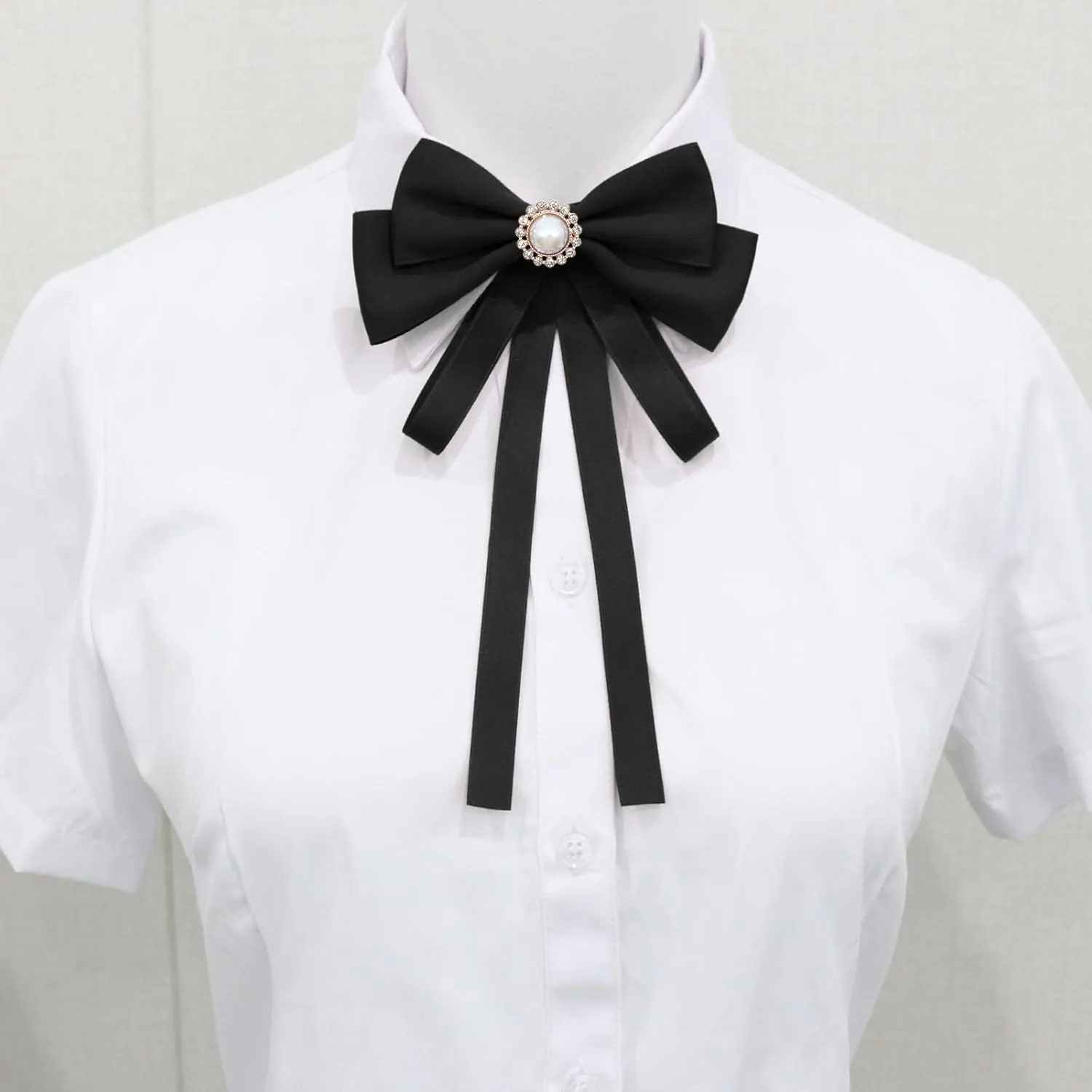 Bow Ties for Women, Adjustable Pre Tied Bow Tie Solid Color Ribbon Bowtie for Girls Ladies Party Daily Cosplay School