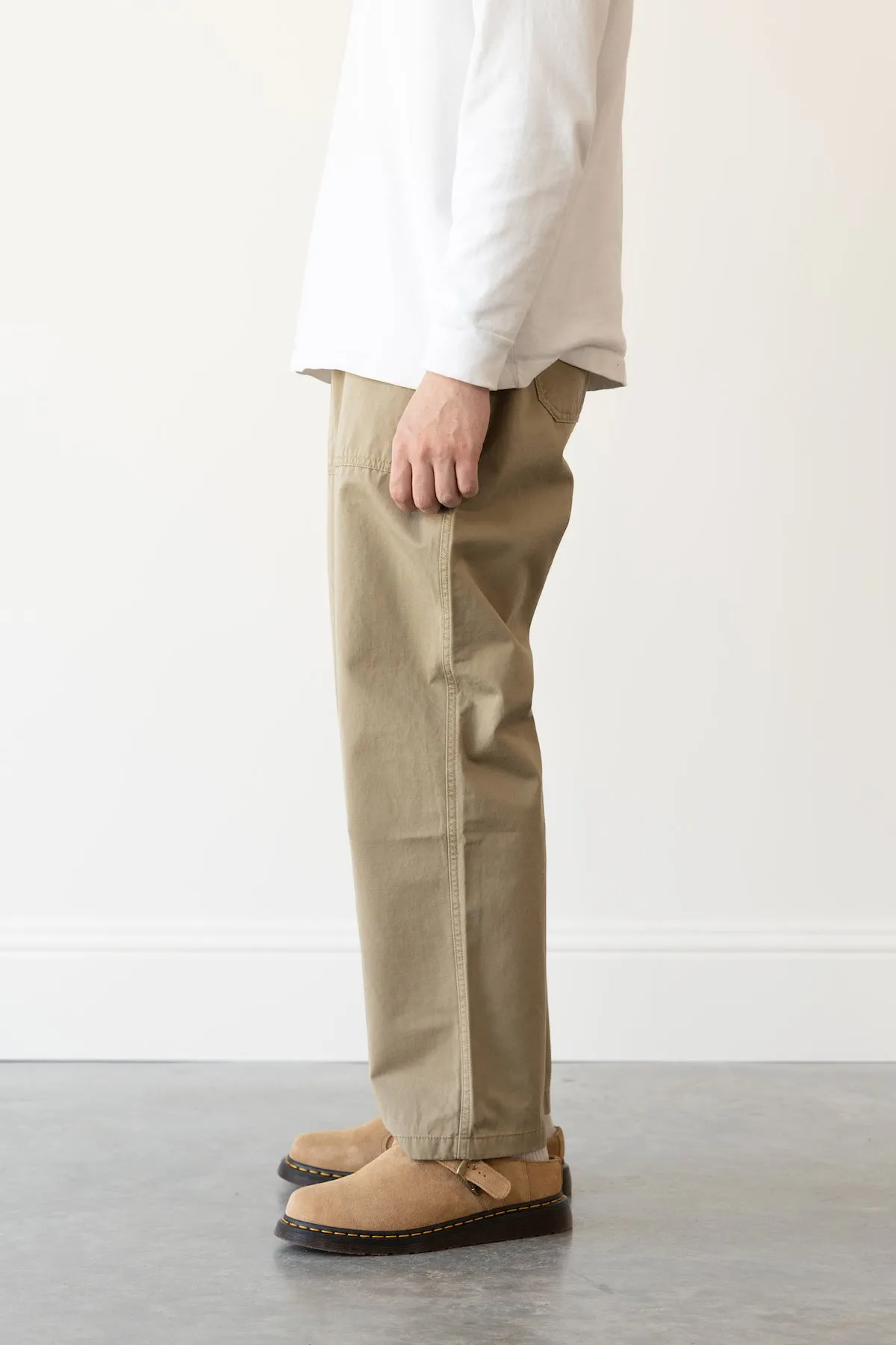 Chino Wide Fatigue Pants - Beige