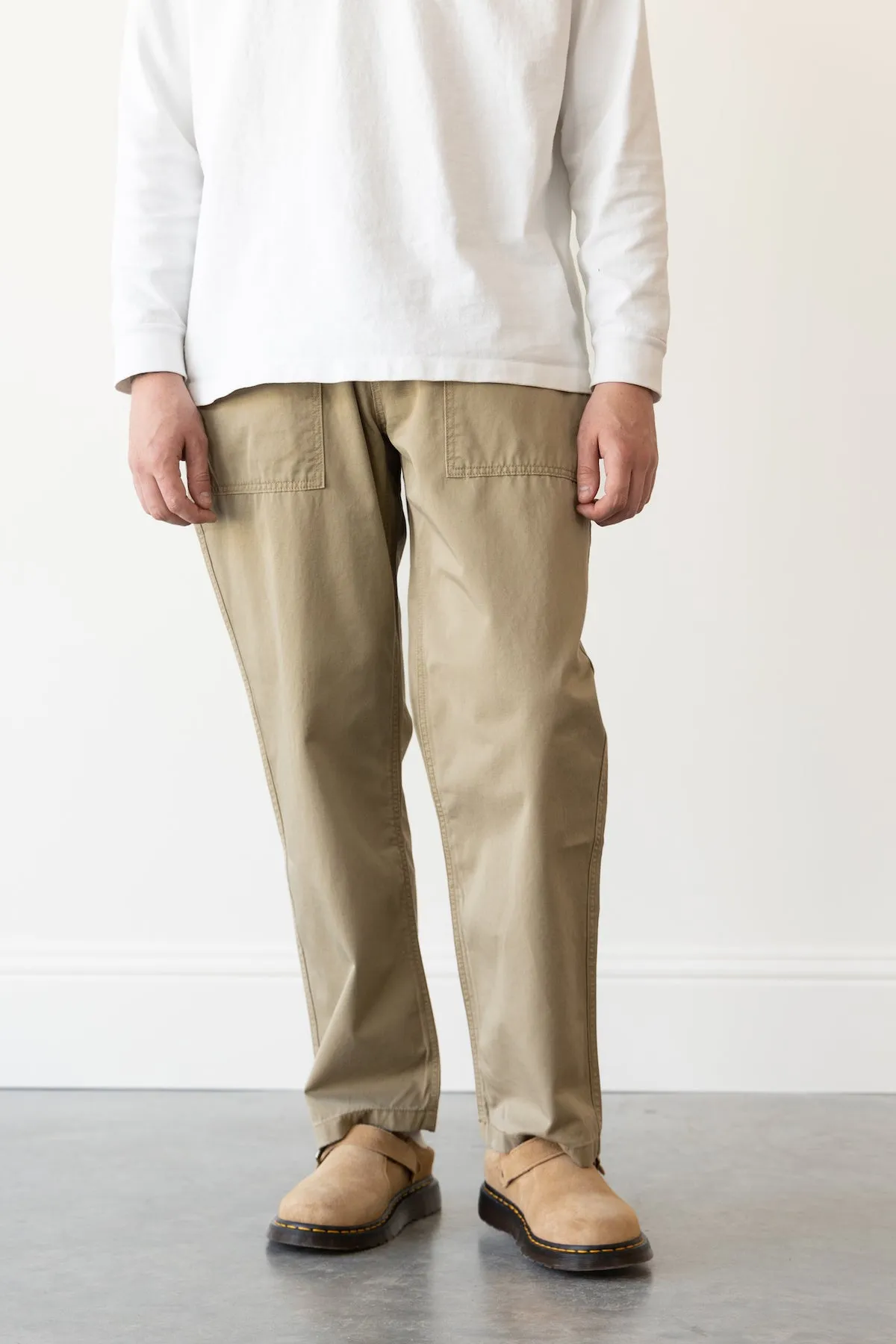 Chino Wide Fatigue Pants - Beige