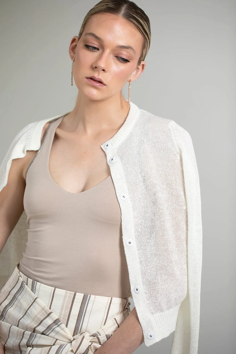 Crop Snap Front Cardigan