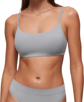 CRZ YOGA Softhold Women's Double Lined Bralettes - Scoop Neck Adjustable Straps Unlined Cami Wireless T-Shirt Everyday Bra
