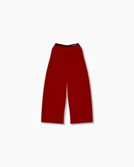Dual Wide Leg Sweatpants - Cane Red