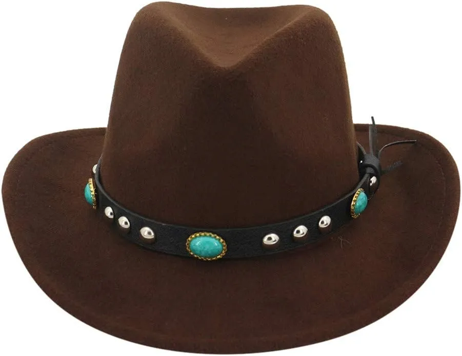 Fedora Hats for Men Women Wide Brim Hat Dress Panama Hats Fall Winter Bowler Hat