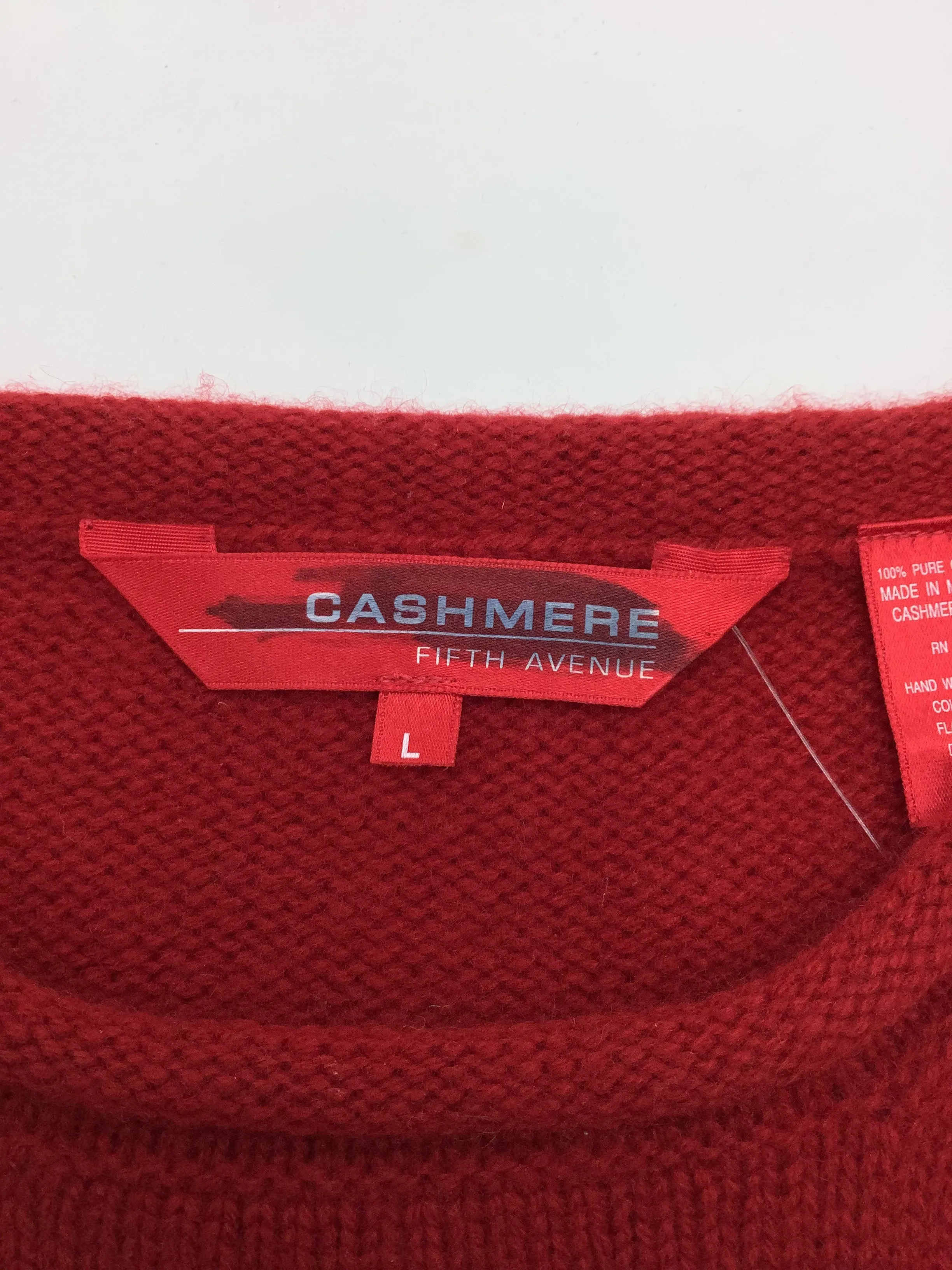 Fifth Avenue Sweater Crew Neck Cashmere Red Size: L