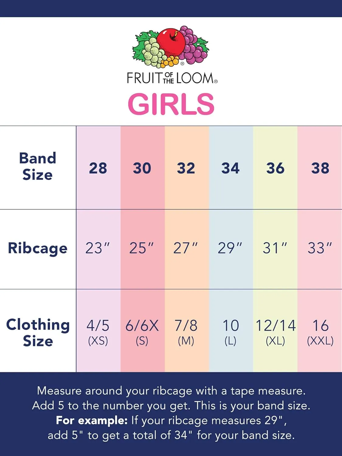 Fruit of the Loom Big Girls Training Bra