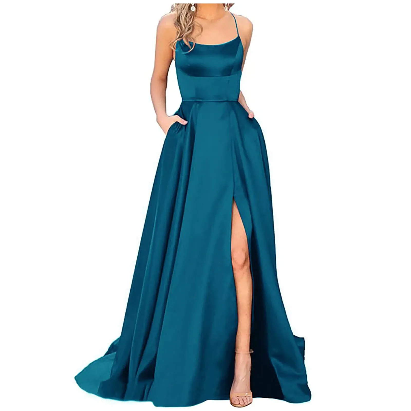 Funki Buys | Dresses | Women's Elegant Long Satin Prom Dress