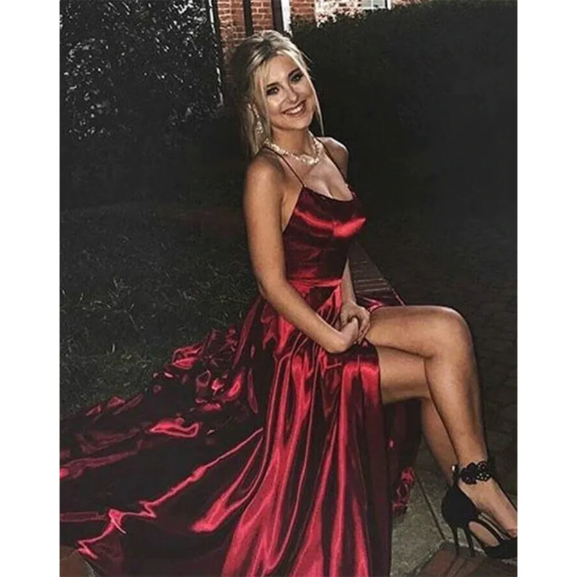 Funki Buys | Dresses | Women's Elegant Long Satin Prom Dress