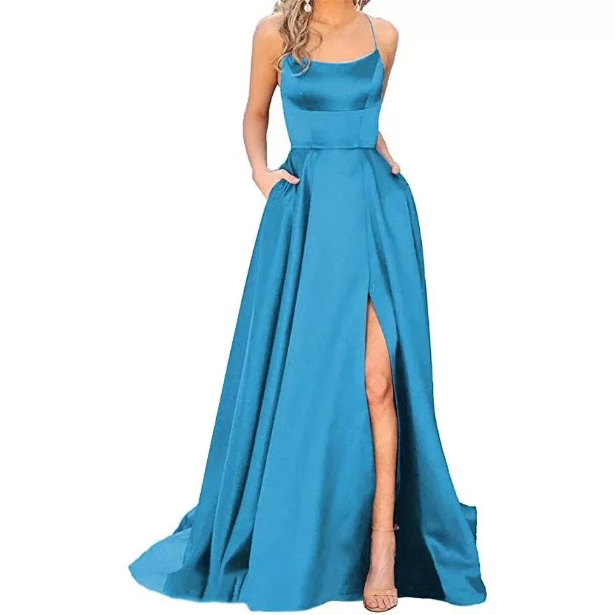 Funki Buys | Dresses | Women's Elegant Long Satin Prom Dress