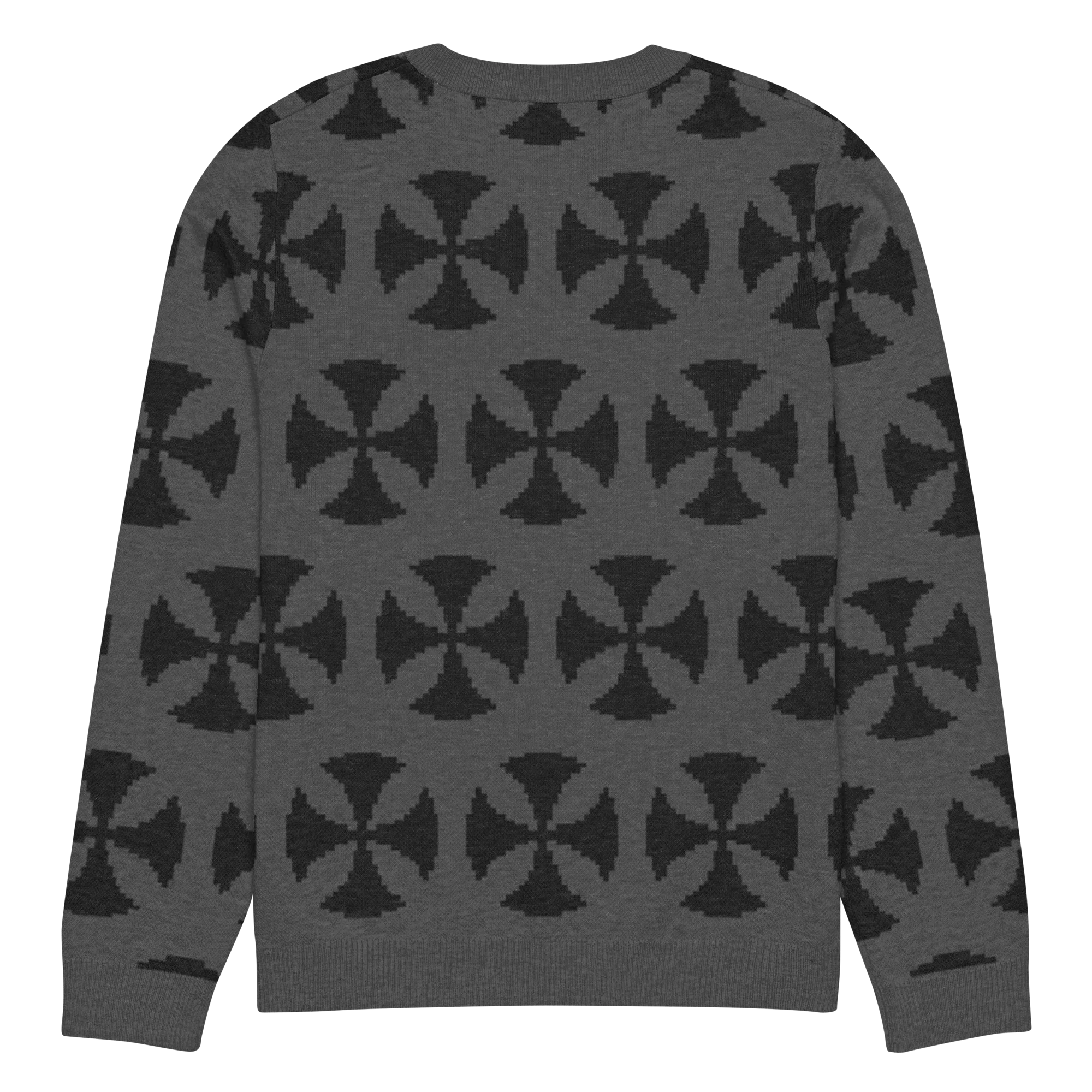 Hominus Gray Vintage Crosses Pattern Knit