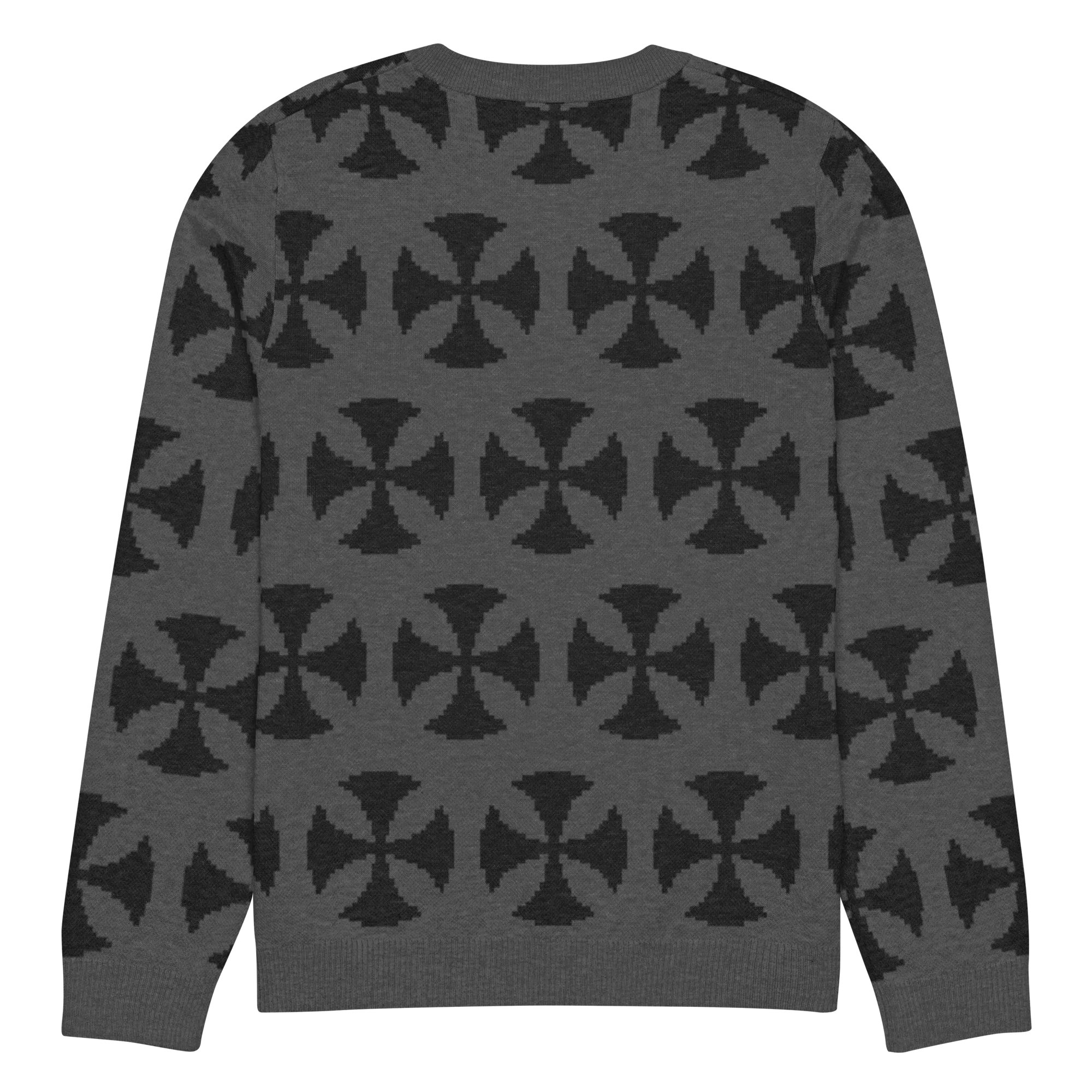 Hominus Gray Vintage Crosses Pattern Knit