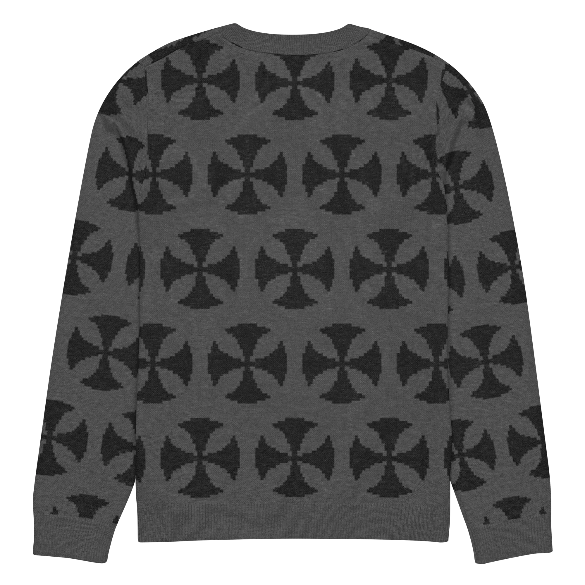 Hominus Gray Vintage Crosses Pattern Knit