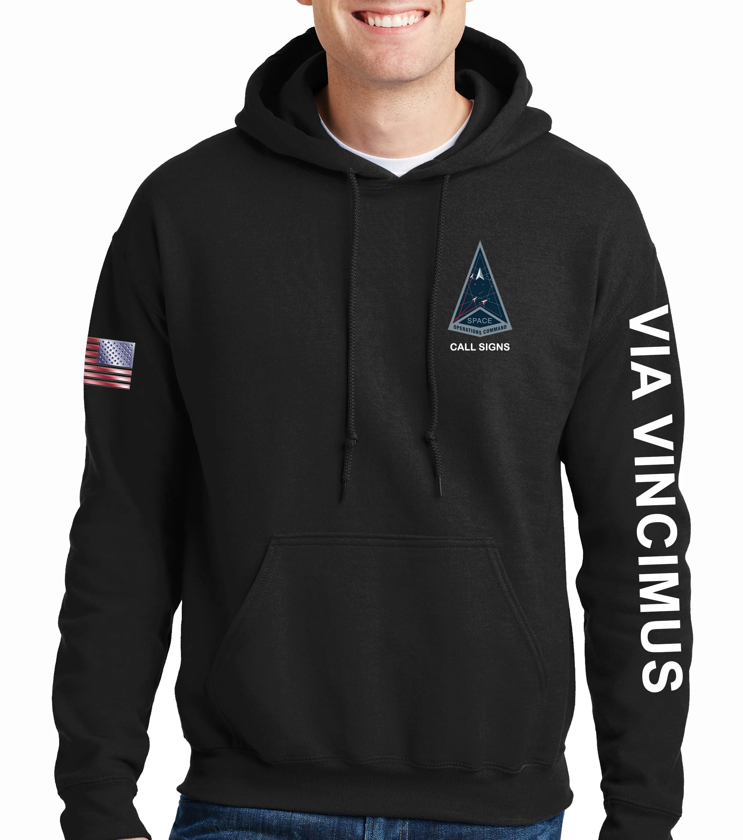 Hoodie Sweatshirt (Text Down Sleeve). This sweatshirt is NOT approved for PT.