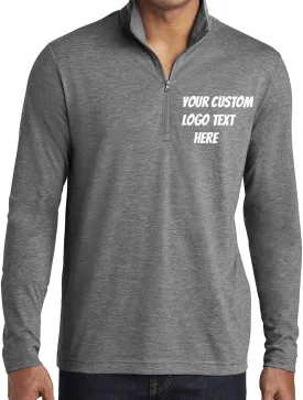 INK STITCH Men ST407 Custom Design Your Own Text logo Stitching Posicharge Tri Blend 1/4 Zip Pullover