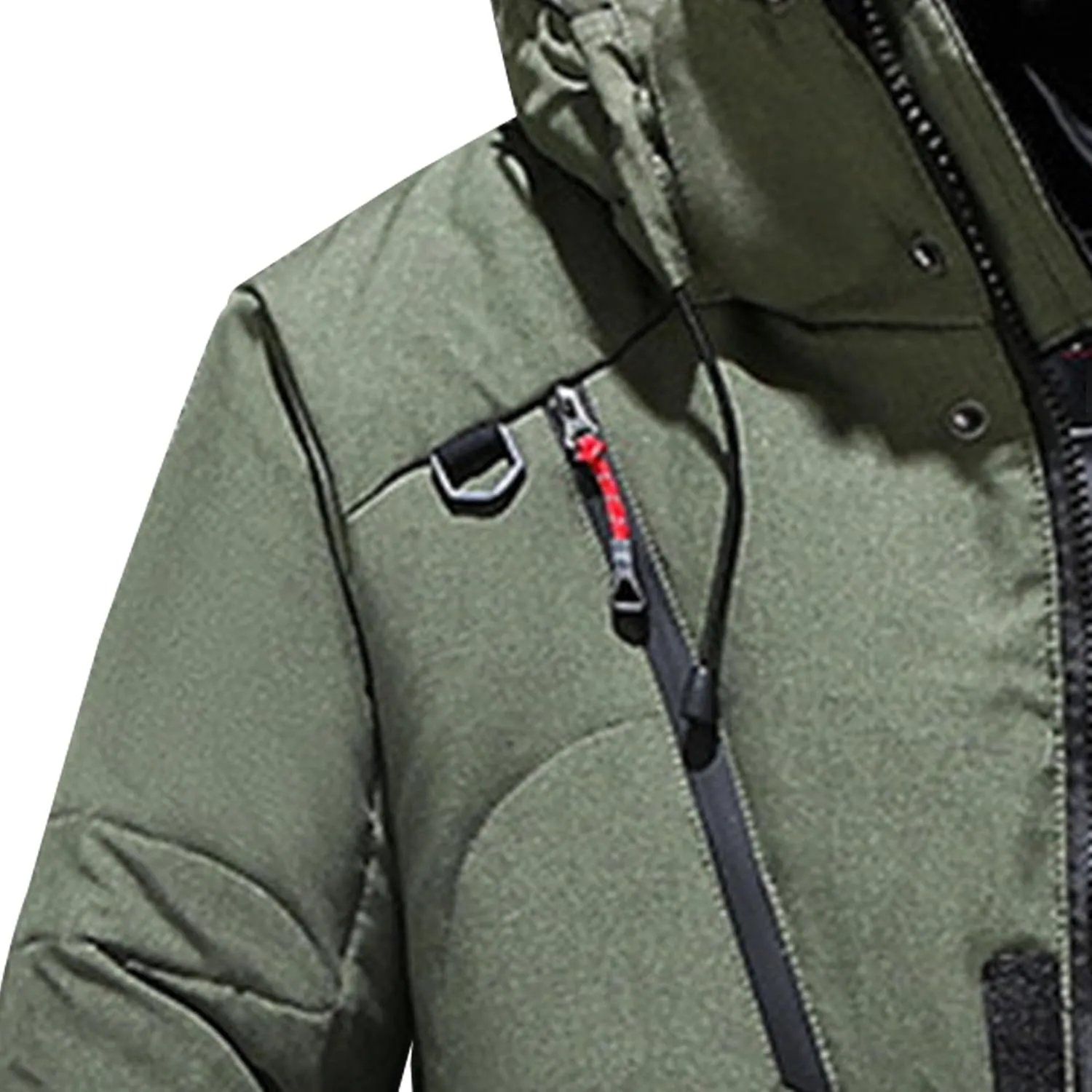JEsilunmaMY Men's Thicken Outdoor Winter Puffer Jacket Warm Parka Padded Jacket With Fur Hood Windproof Puffy Snow Ski Coat