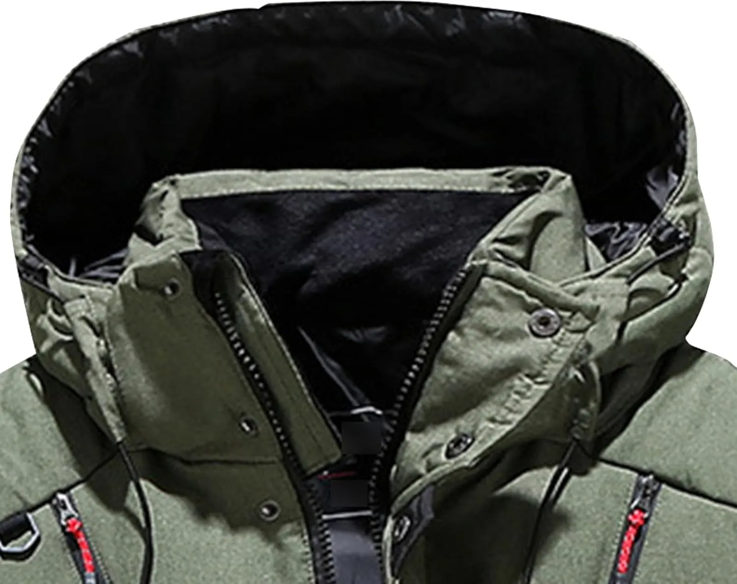 JEsilunmaMY Men's Thicken Outdoor Winter Puffer Jacket Warm Parka Padded Jacket With Fur Hood Windproof Puffy Snow Ski Coat
