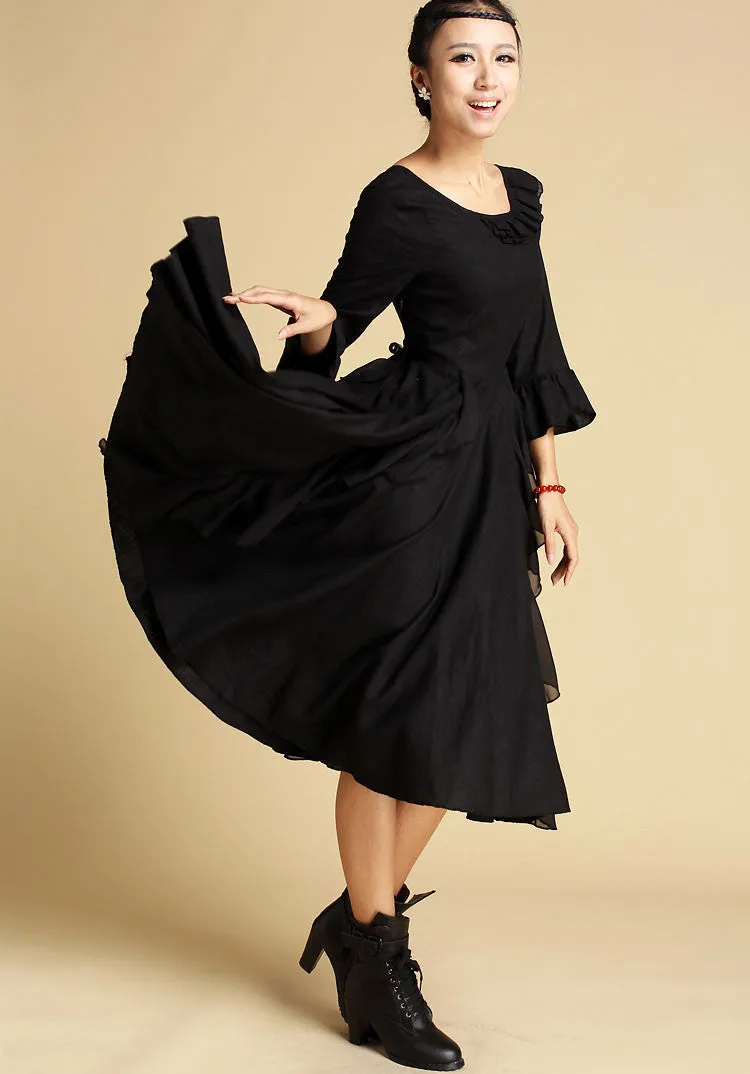 Lace bridemaid dress / Black dress (353)