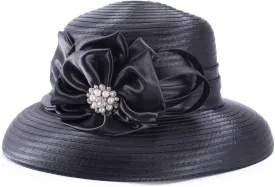 Lawliet Women Satin Ribbon Dressy Church Couture Bridal Wedding Occasion Sun Hats A585