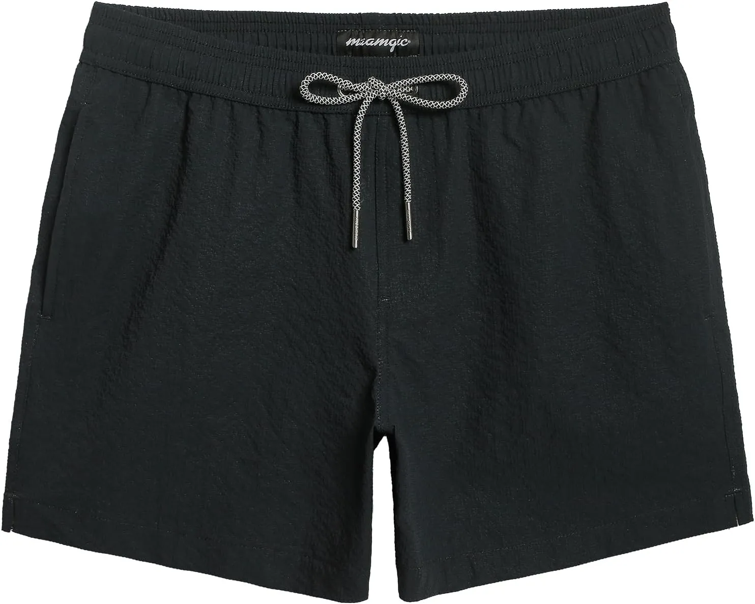 maamgic Men's Swim Trunks 5.5 inch Seersucker Beach Shorts Quick Dry Bathing Suits with Mesh Liner
