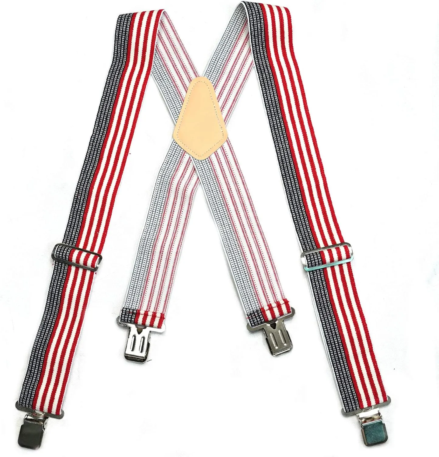 MELOTOUGH Men's Suspenders Fully Elastic 2 inch Wide X back Heavy Duty Work Suspenders