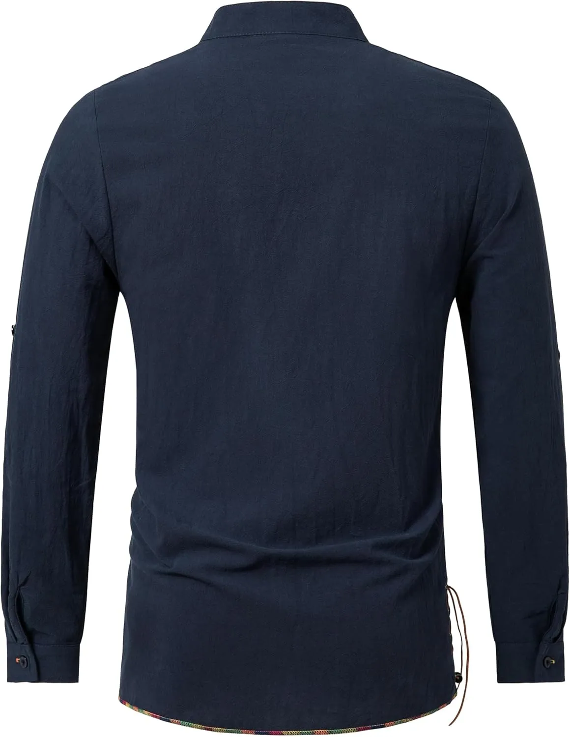 Men's Long Sleeve Shirts Retro Style Lace up for Medieval,Viking,Hippie Halloween Cosplay Pirate Renaissance Costume
