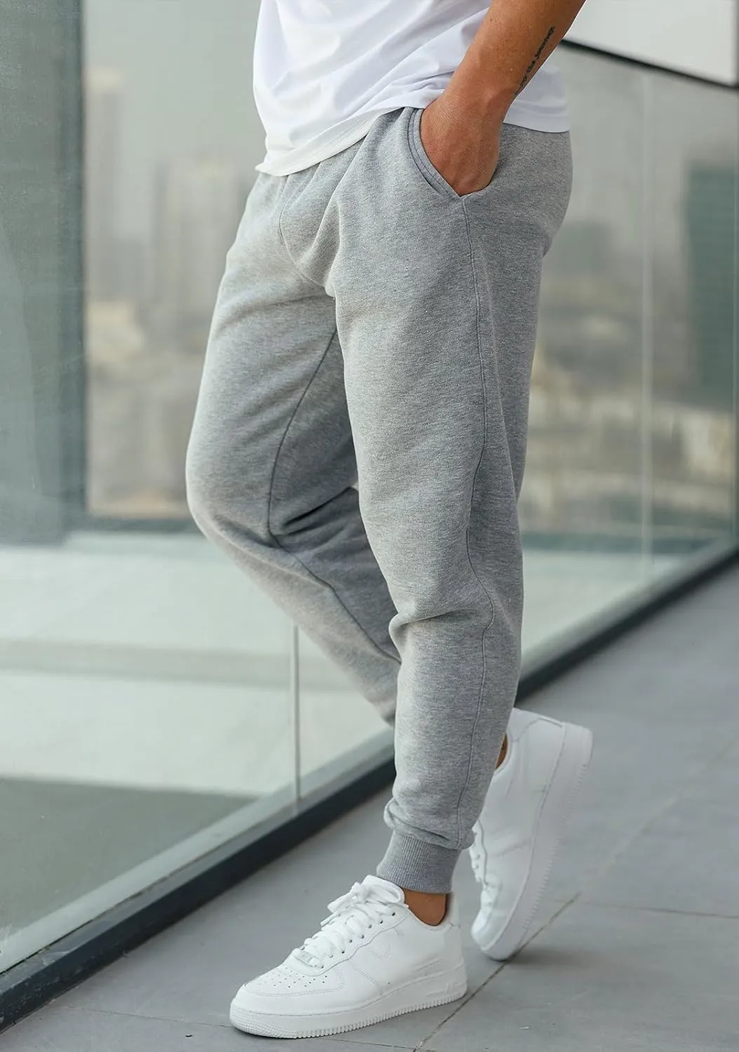 Men's Tacksuit 2-Piece Active Set:Fleece Pullover Sweatshirt and Sweatpants,Jogging Sweatsuit Outfit