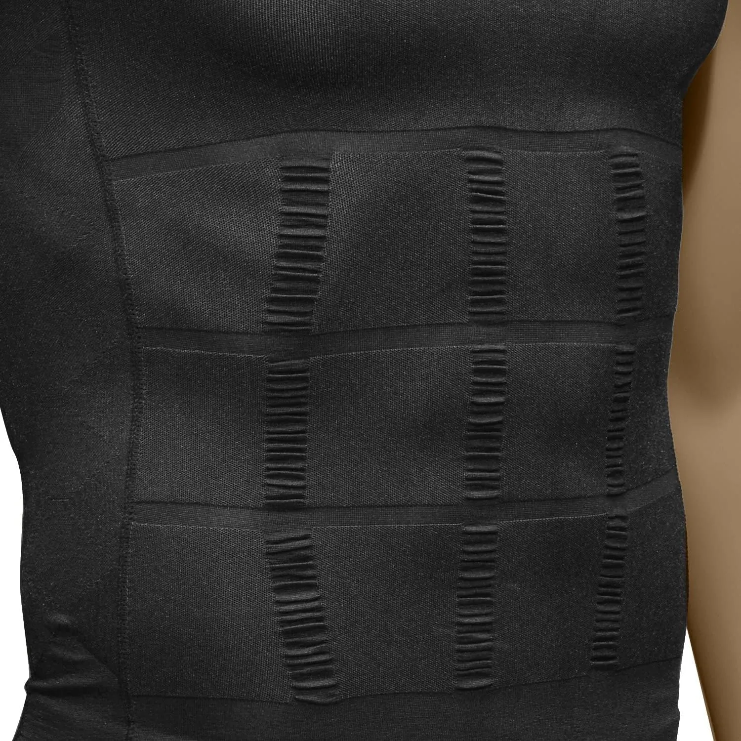 Odoland Mens 3 Pack Body Shaper Slimming Tummy Vest Thermal Compression Shirt Tank Top Shapewear