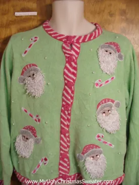 Pink and Green 80s Christmas Sweater