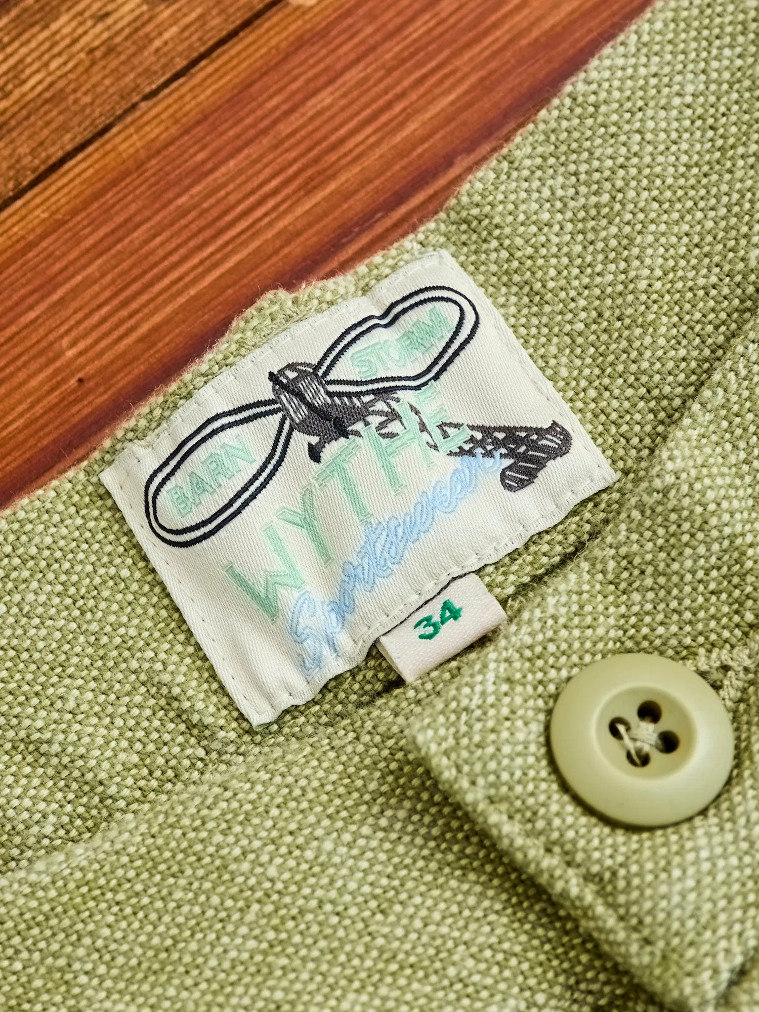 Rustic Plainweave Flat Front Chino in Olive
