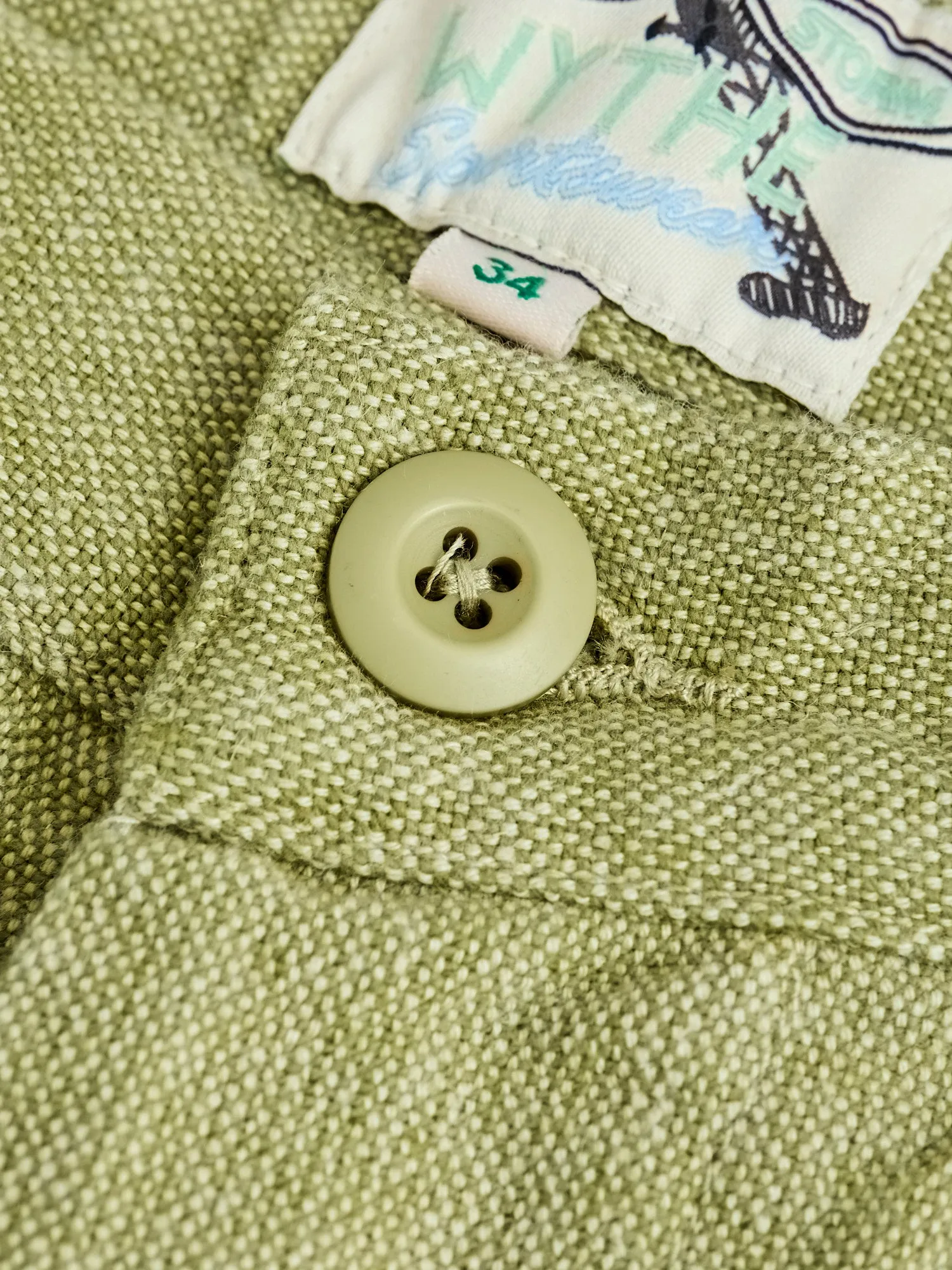 Rustic Plainweave Flat Front Chino in Olive