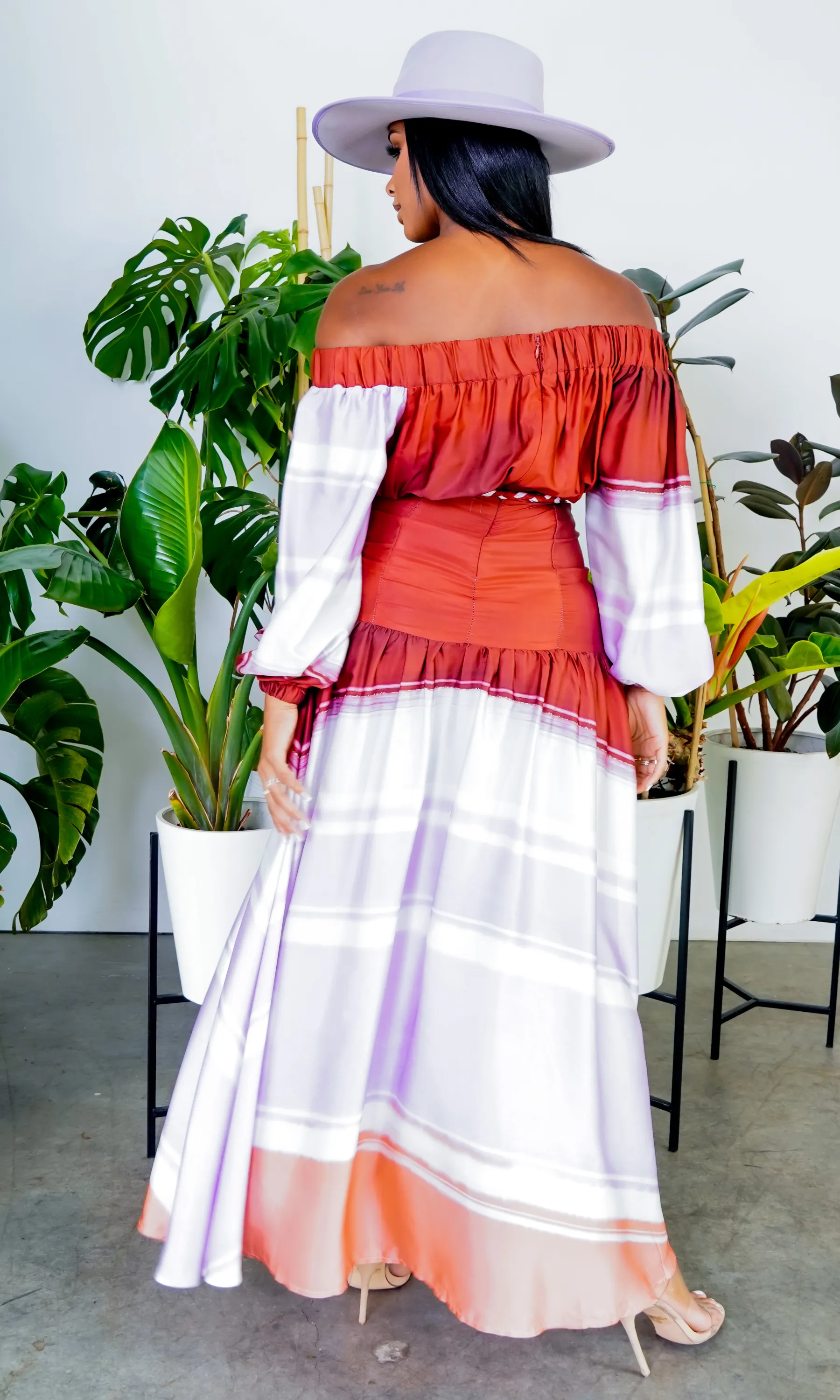 She's Royal | Color Block Off Shoulder Dress FINAL SALE