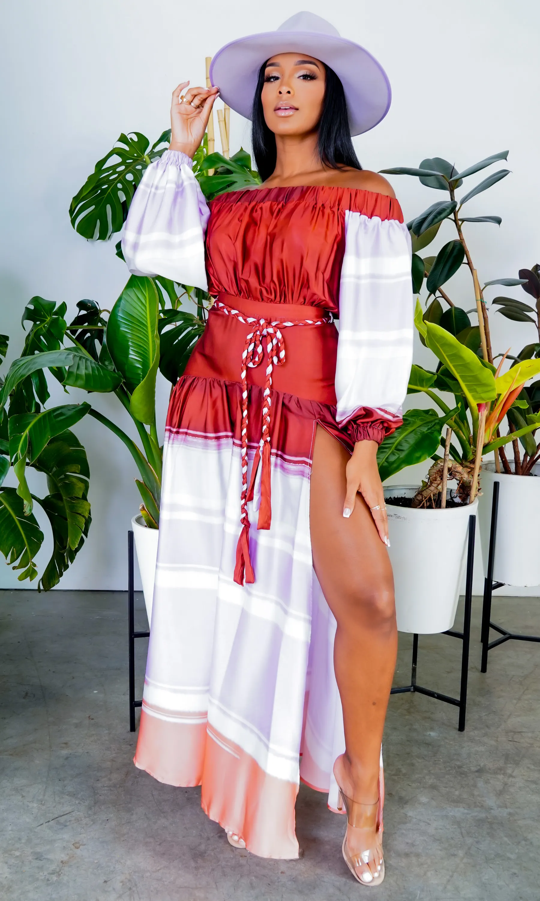 She's Royal | Color Block Off Shoulder Dress FINAL SALE