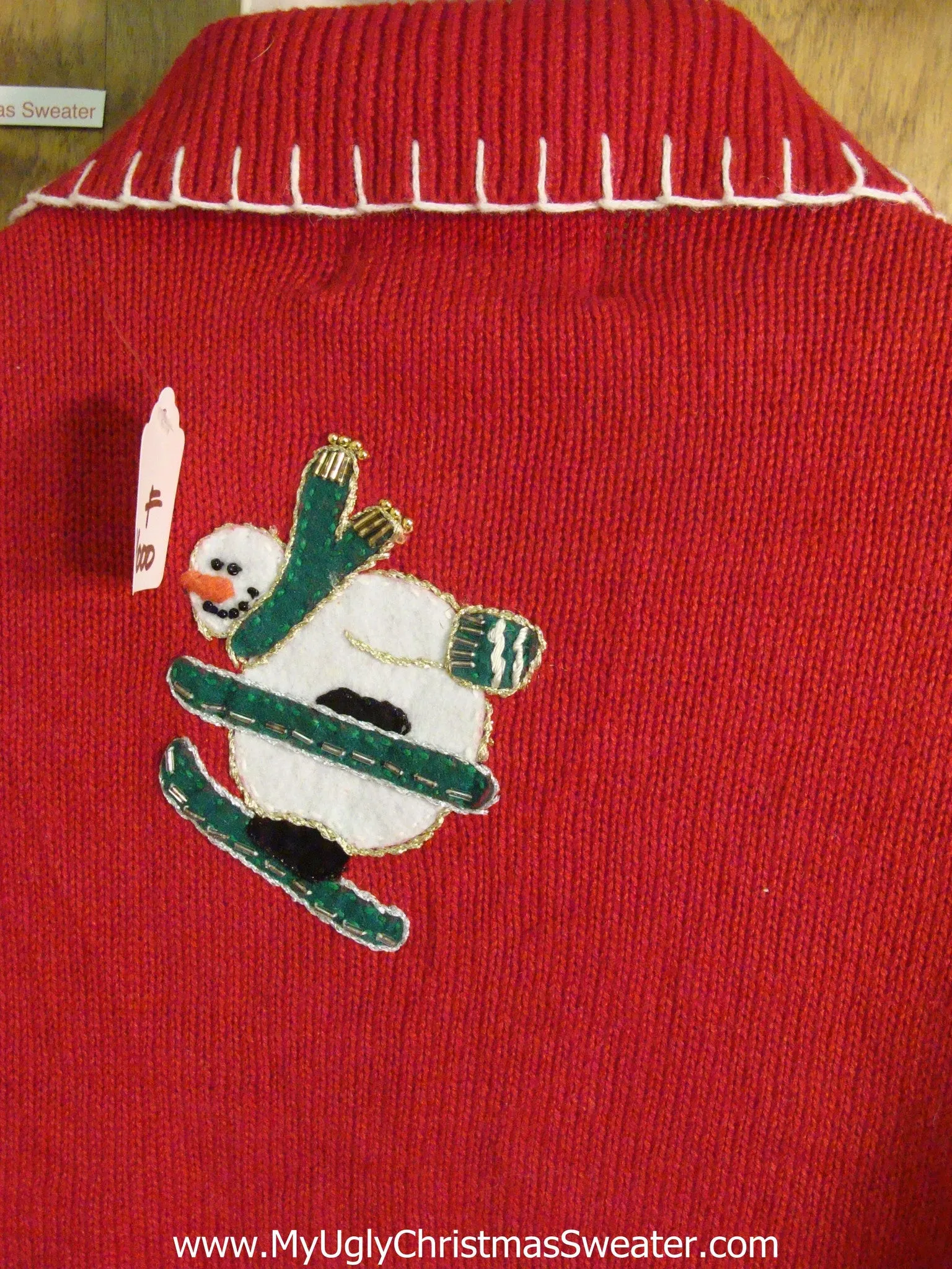 Skiing Snowmen Novelty Funny Christmas Sweater