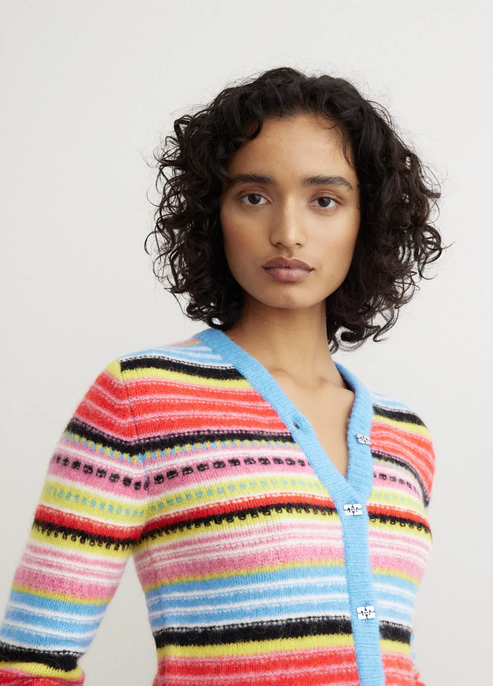 Soft Wool Stripe Cardigan