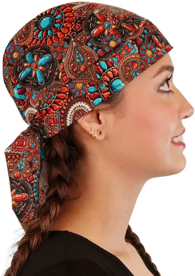 Sparkling EARTH - Skull Caps Doo Rags Do Rag Durag Headwrap Head Wraps Skullies - Made in The USA!