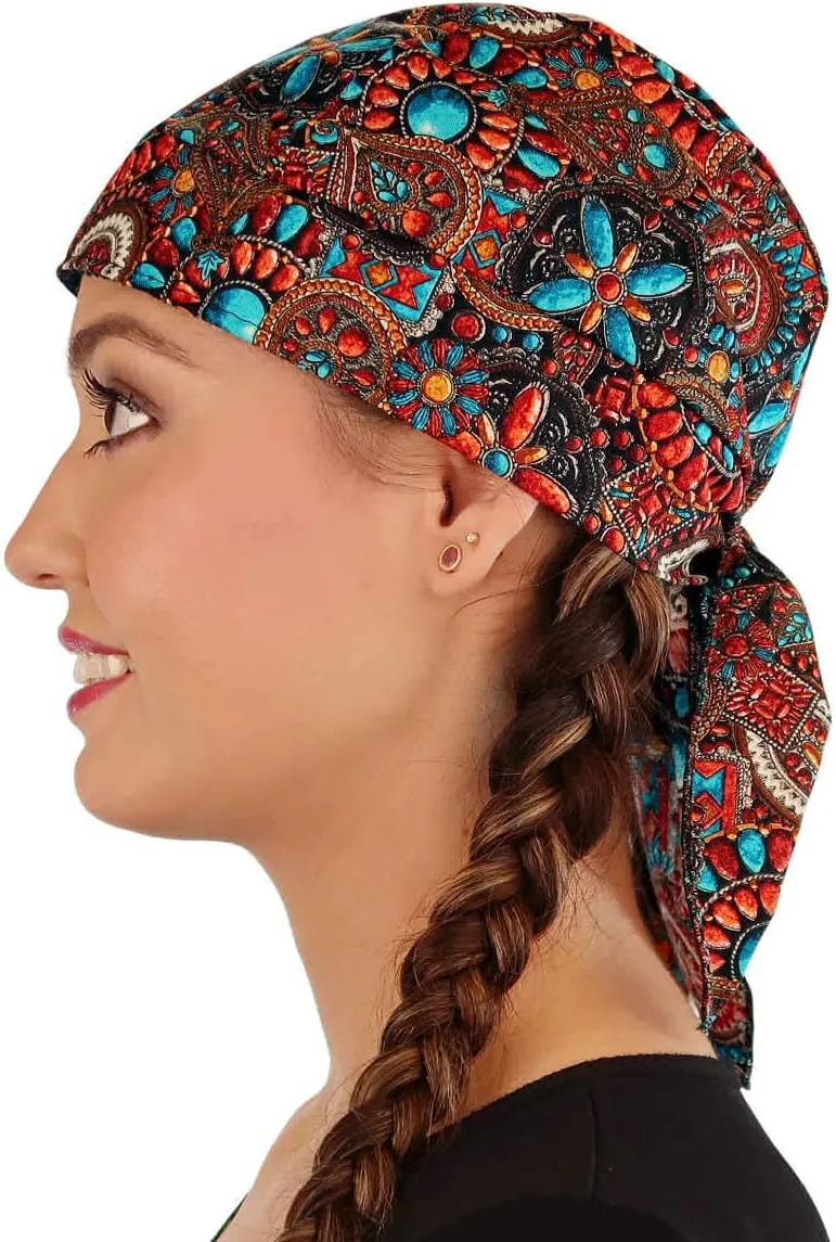 Sparkling EARTH - Skull Caps Doo Rags Do Rag Durag Headwrap Head Wraps Skullies - Made in The USA!