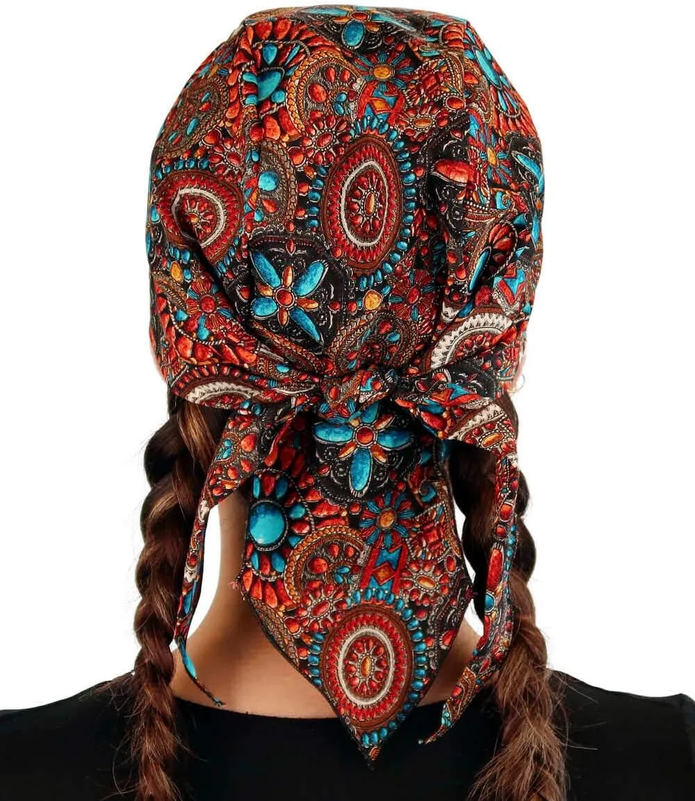 Sparkling EARTH - Skull Caps Doo Rags Do Rag Durag Headwrap Head Wraps Skullies - Made in The USA!