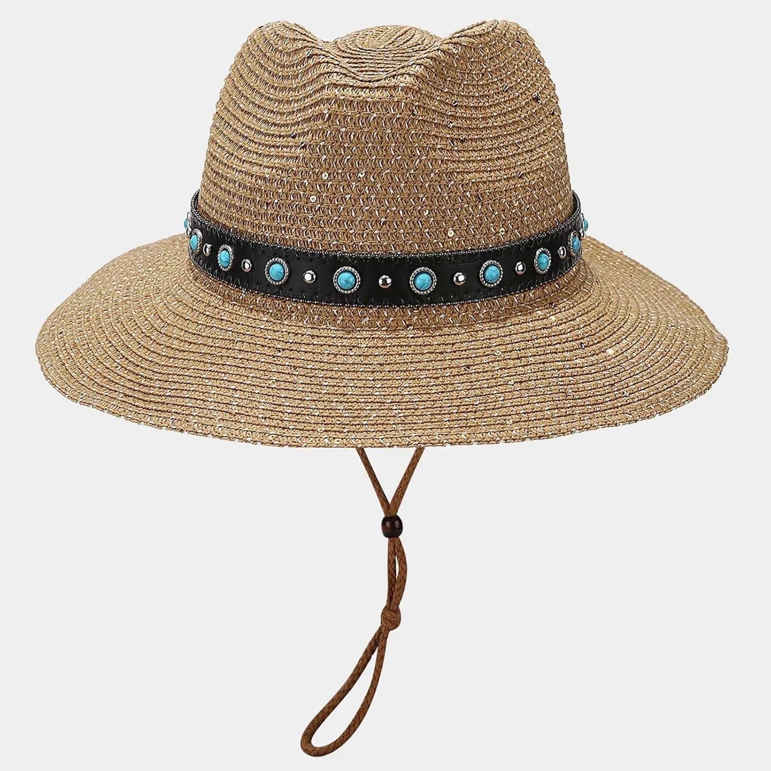 Sun Hats for Women Uv Protection Straw Hat Western Cowboy Hat Summer Panama Hats Ladies Beach Jazz Cap