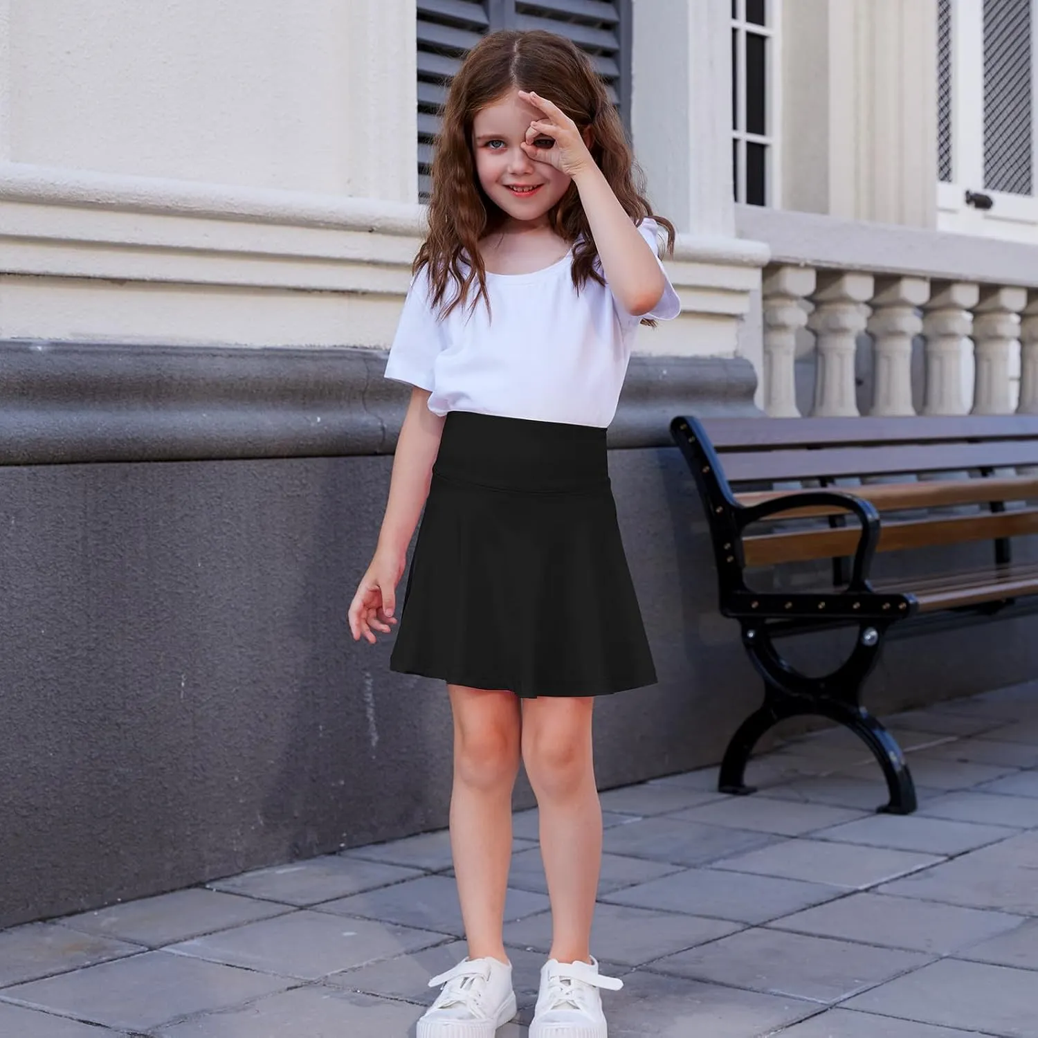 Toddler Girls Skirts Skorts Built in Shorts Baby Summer Flowy Tennis Athletic Skirts Skorts for Girls with Pockets