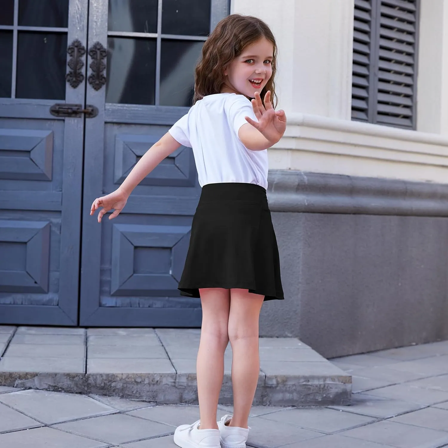 Toddler Girls Skirts Skorts Built in Shorts Baby Summer Flowy Tennis Athletic Skirts Skorts for Girls with Pockets