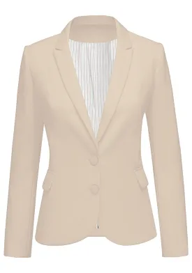 Turtledove Women's Long Sleeve Formal Notch Lapel Button Down Blazer Pockets Jacket
