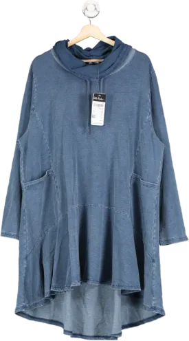 Ulla Popken Blue Vintage Look Long Pullover EU 50/52