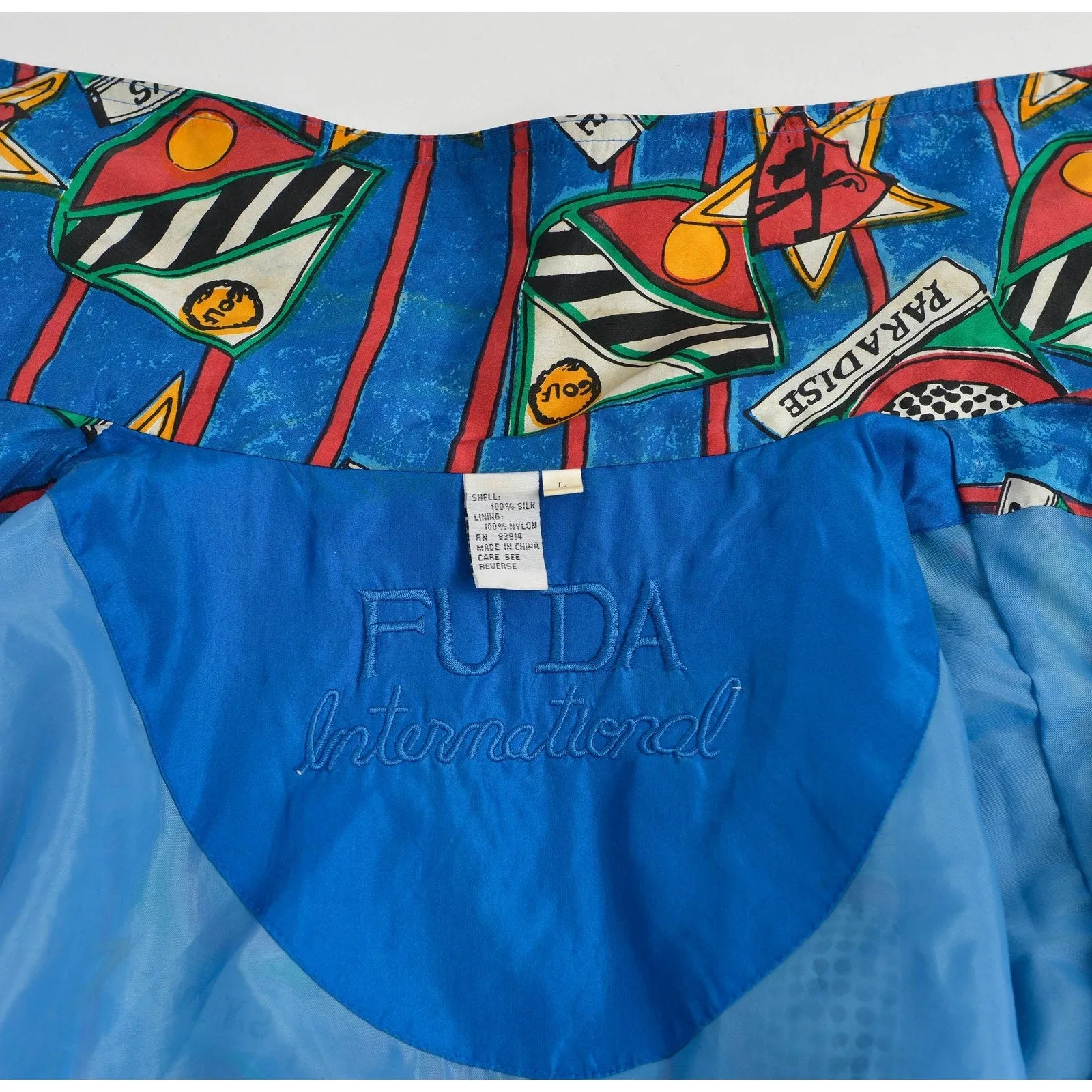 Vintage 90s Silk Golfer's Paradise Jacket | Golf Print Silk Bomber Jacket Unisex size L XL